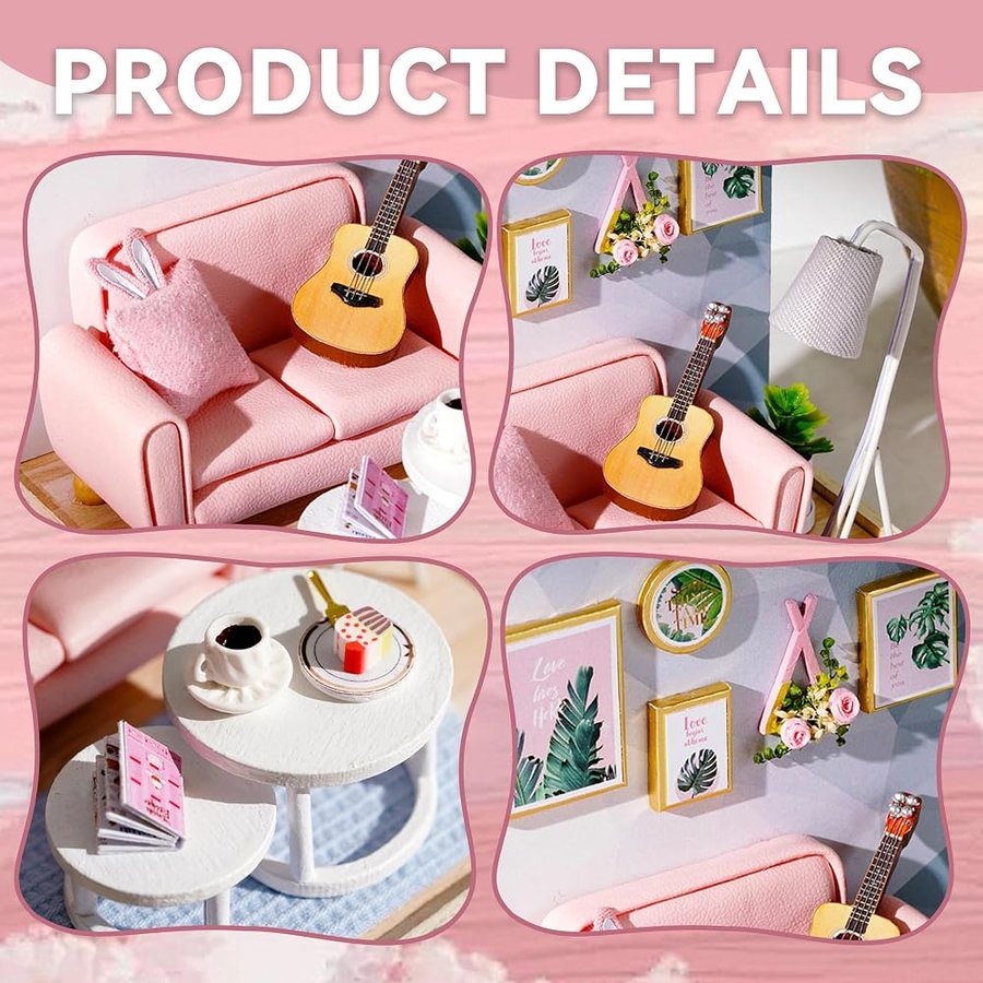 Flever Afternoon Tea Time DIY miniature house kit — what comes in the box