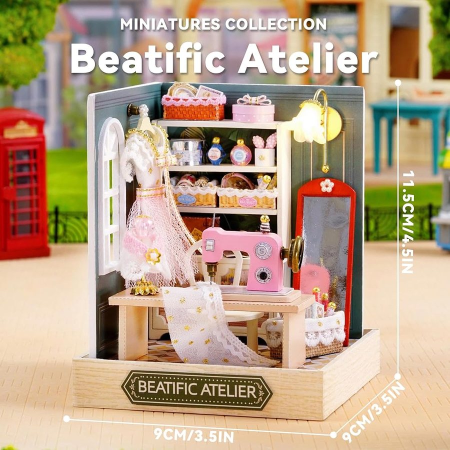 Flever Beatific Atelier DIY miniature house kit — detail of the build