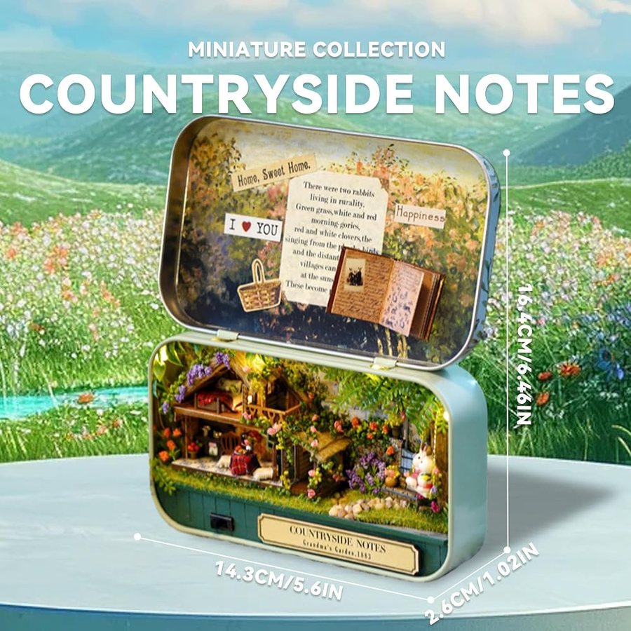 Flever Countryside Notes DIY miniature house kit — detail of the build
