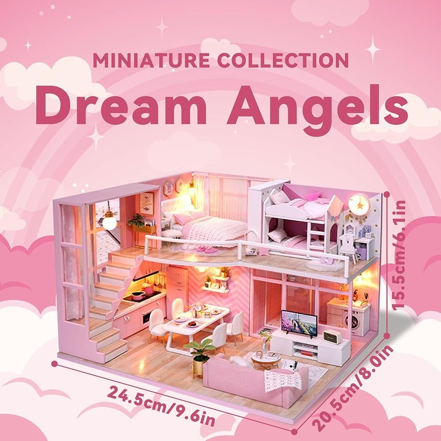 Flever Dream Angel DIY miniature house kit — detail of the build