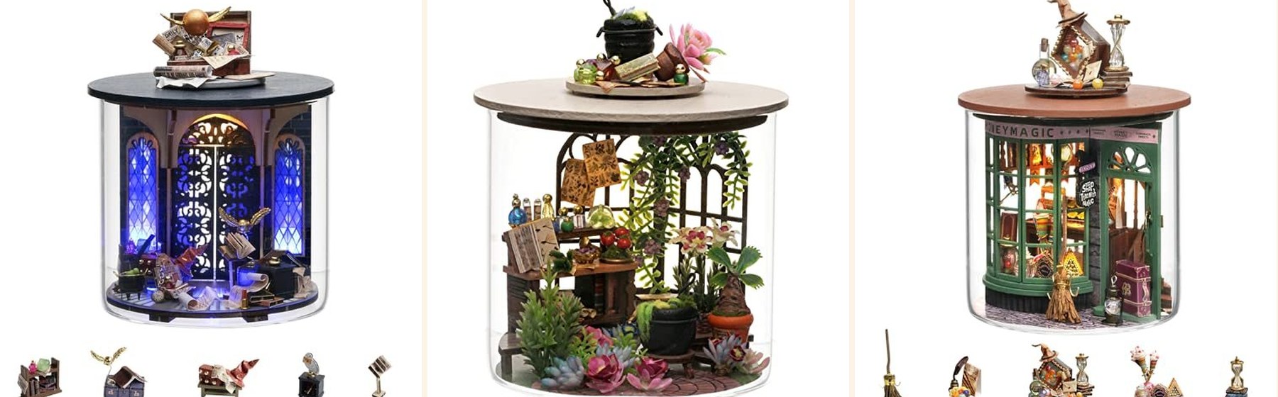 Flever dream bottles — A whole garden sealed under a clear dome.