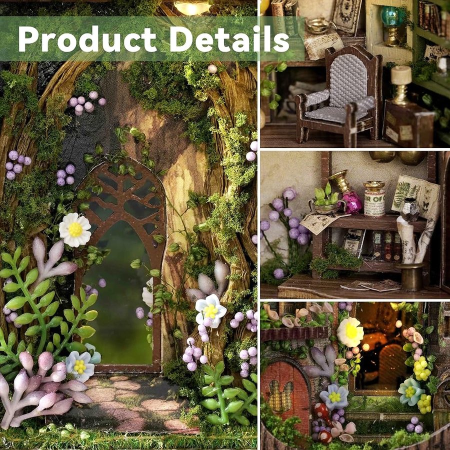 Flever Forest Wonderland DIY miniature house kit — finished and lit