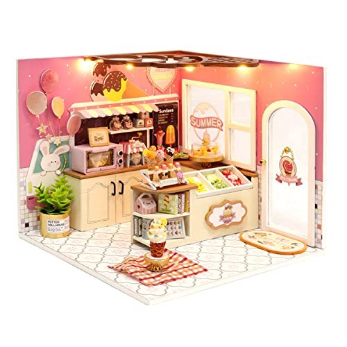 Flever Happiness Ice Cream Shop DIY miniature house kit