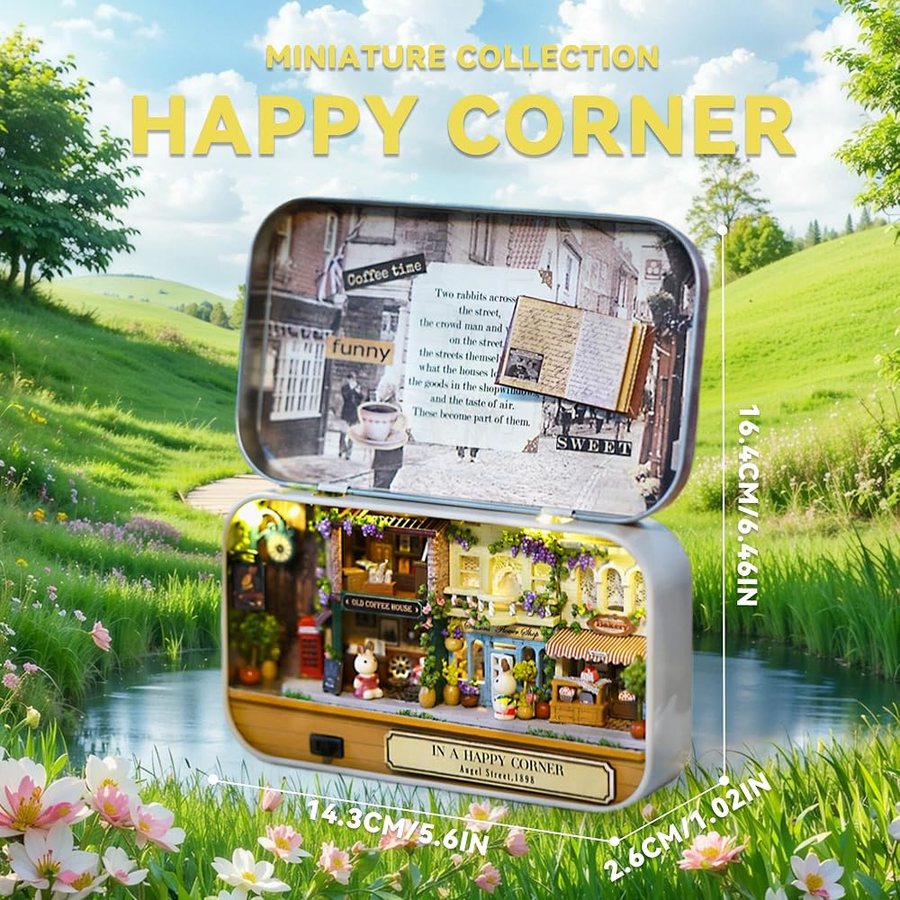 Flever Happy Corner DIY miniature house kit — detail of the build