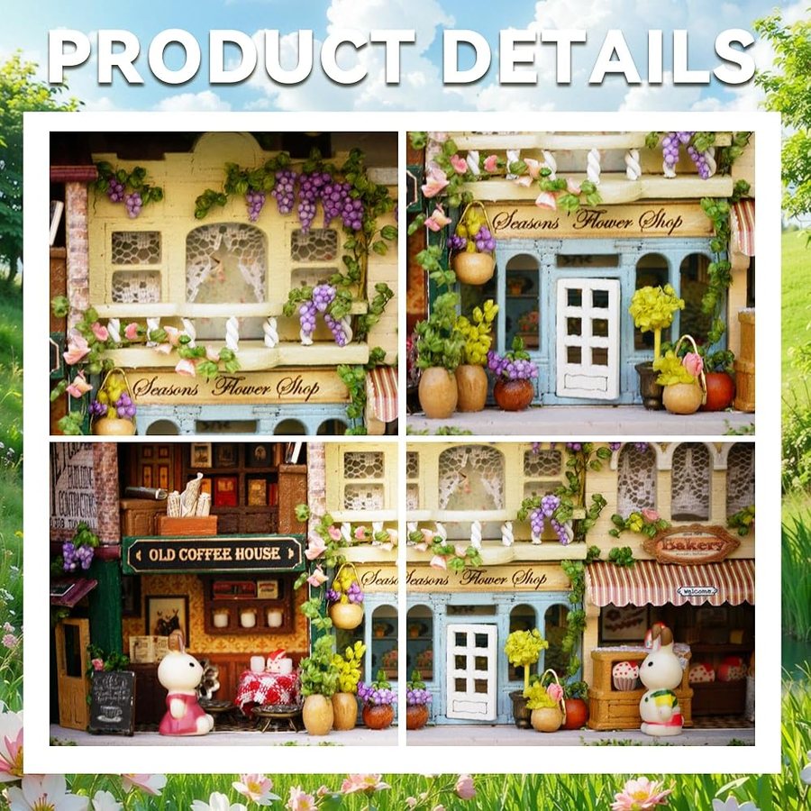 Flever Happy Corner DIY miniature house kit — finished and lit