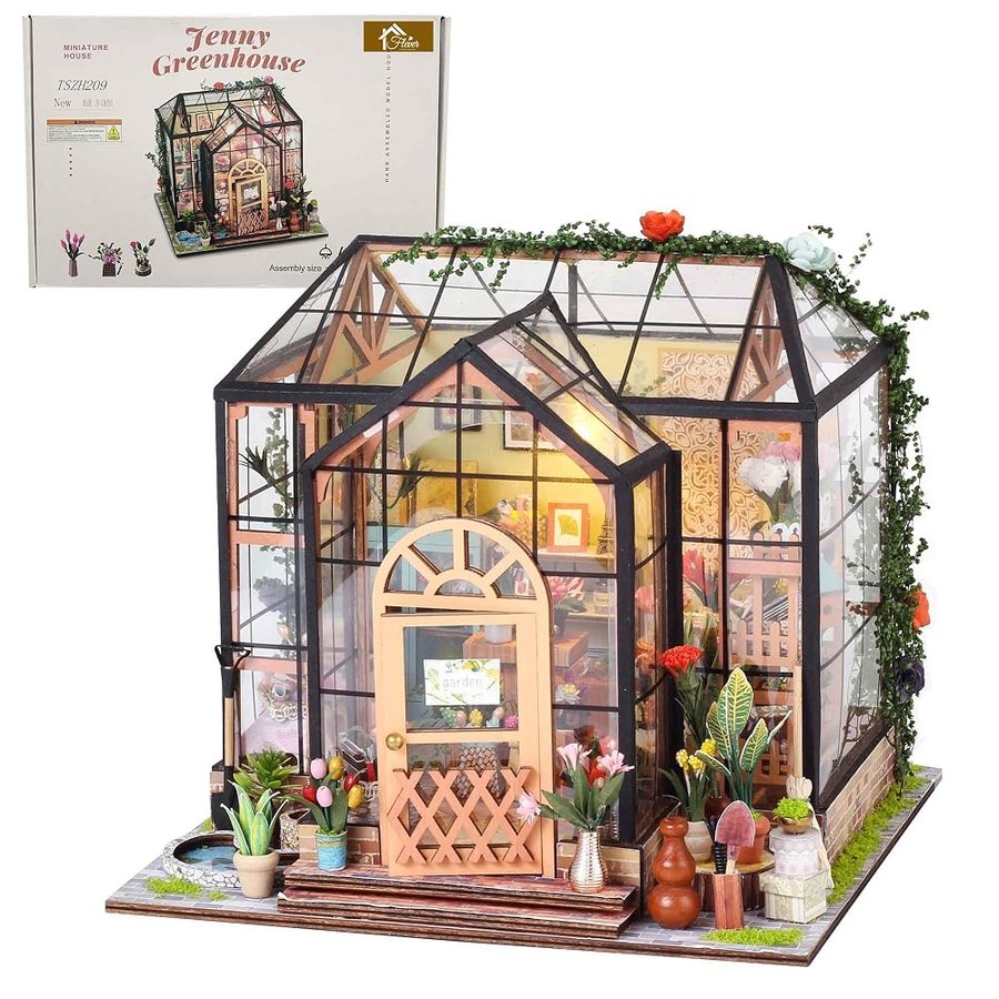 Flever Jenny's Greenhouse DIY miniature house kit — second view