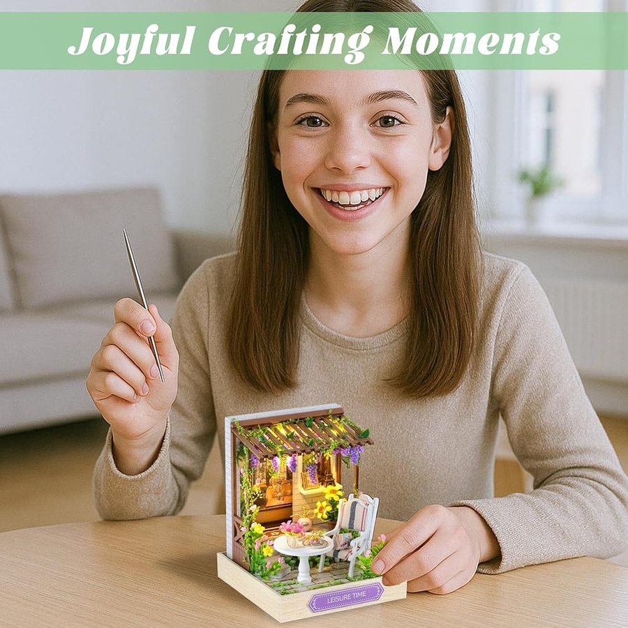 Flever Leisure Time DIY miniature house kit — what comes in the box