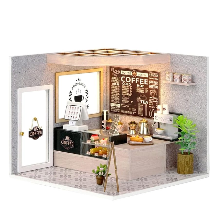 Flever Leisurely Coffee Shop DIY miniature house kit — second view