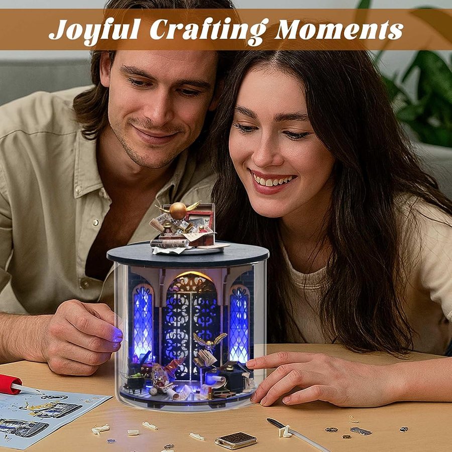 Flever Magic Gate DIY miniature house kit — finished and lit