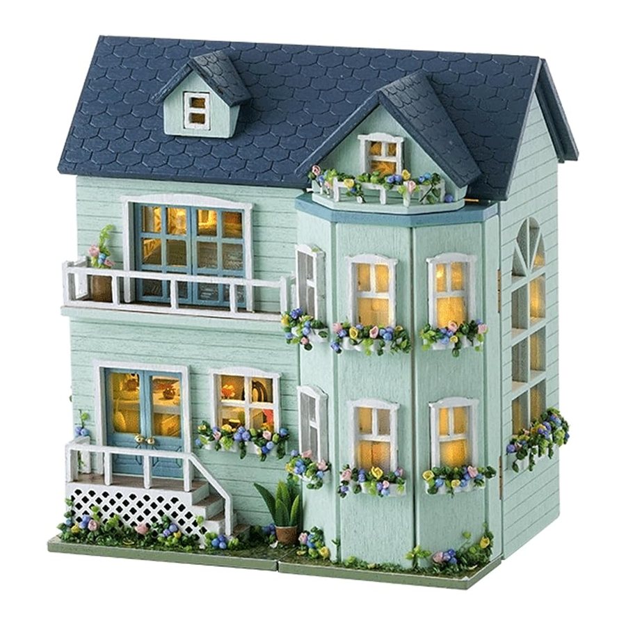 Flever Mint Villa with Tool Kit DIY miniature house kit — detail of the build