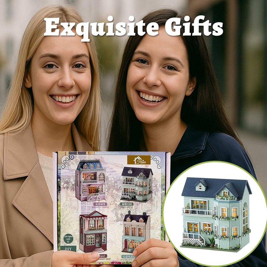 Flever Mint Villa with Tool Kit DIY miniature house kit — what comes in the box