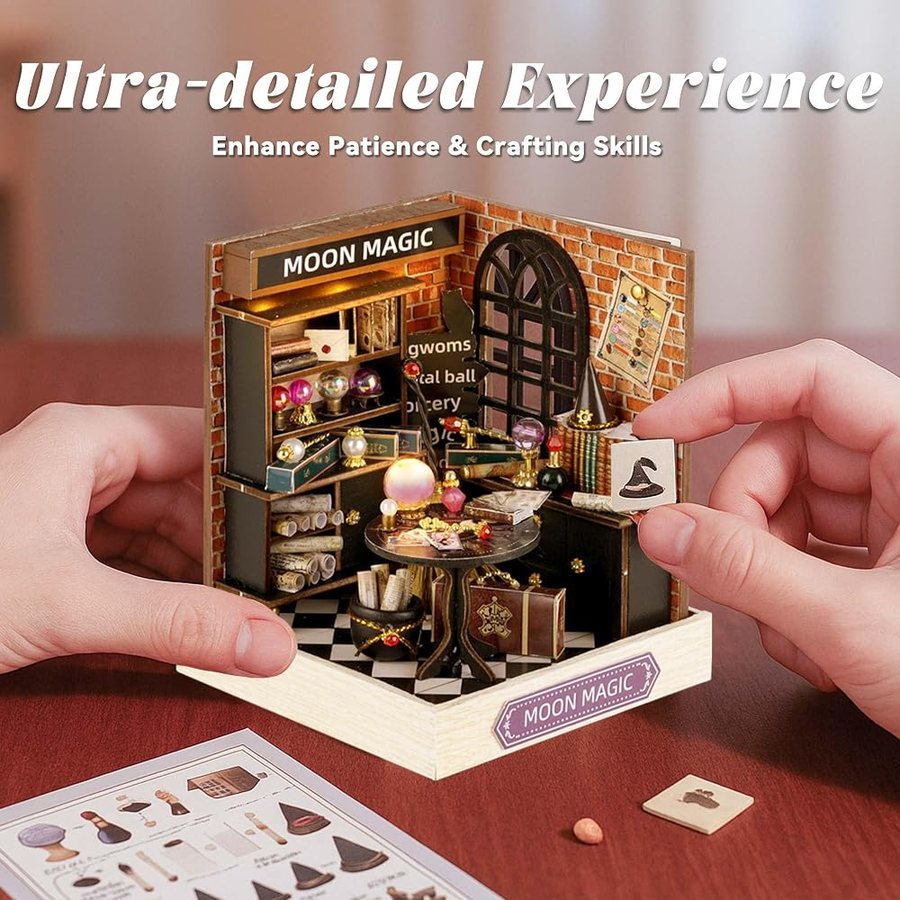 Flever Moon Magic DIY miniature house kit — what comes in the box