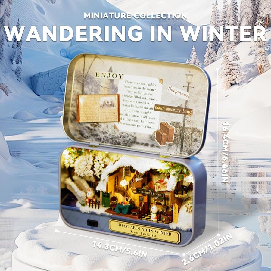 Flever Roam Around in Winter DIY miniature house kit — detail of the build