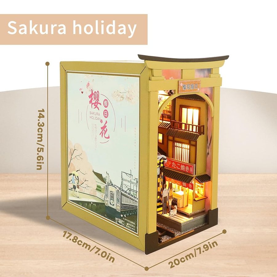 Flever Sakura Holiday DIY miniature house kit — detail of the build