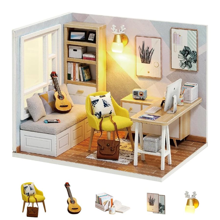 Flever Sunny Study DIY miniature house kit — second view