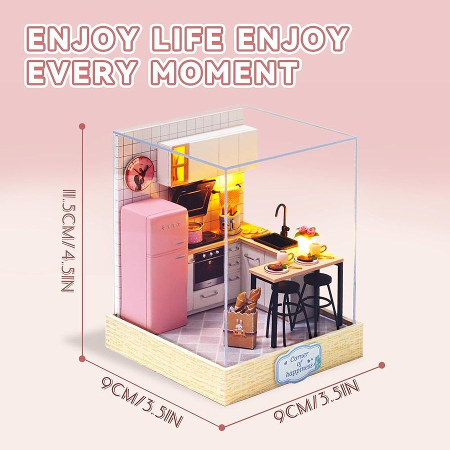 Flever Taste of Life DIY miniature house kit — detail of the build