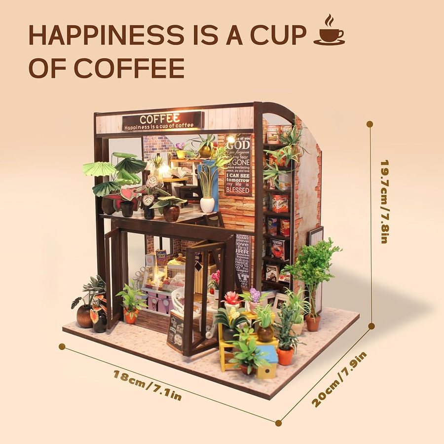 Flever Time of Coffee DIY miniature house kit — detail of the build