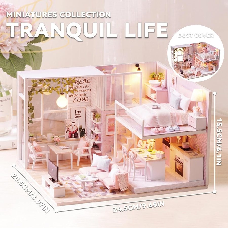 Flever Tranquil Life DIY miniature house kit — detail of the build