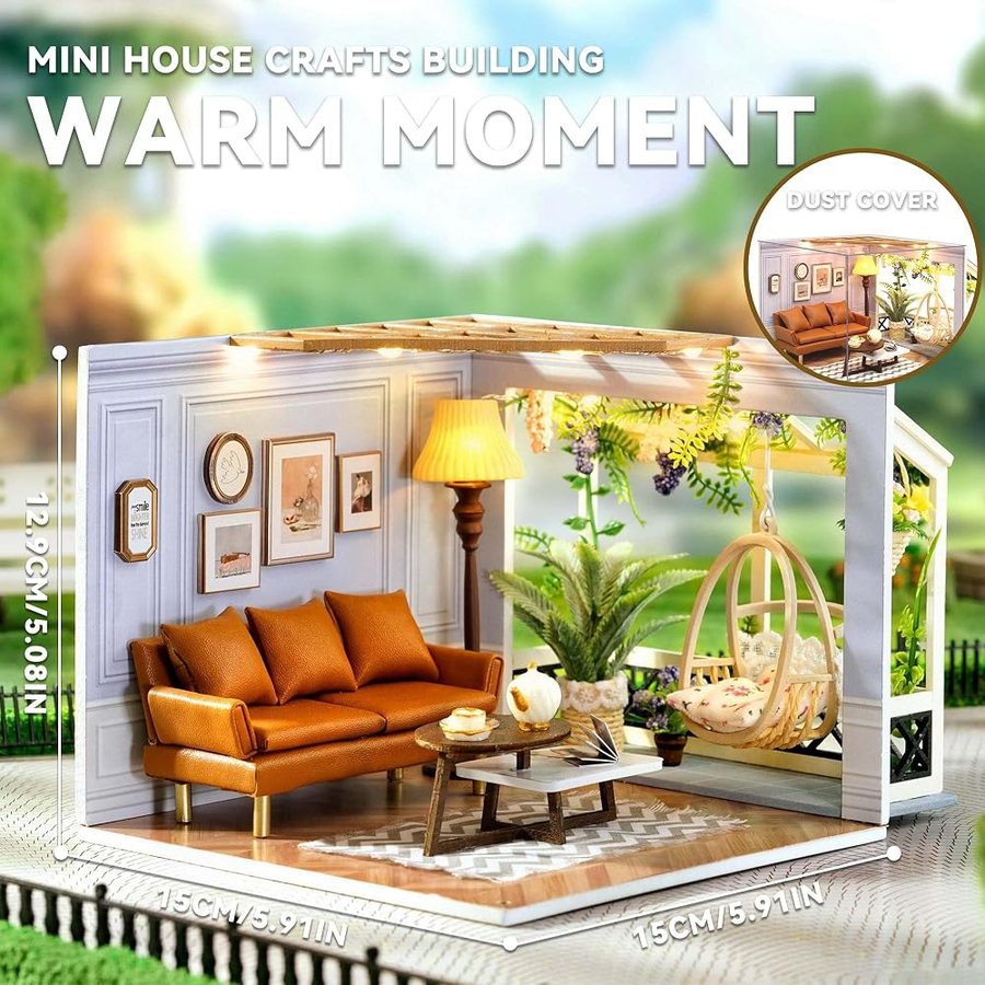 Flever Warm Moment DIY miniature house kit — detail of the build